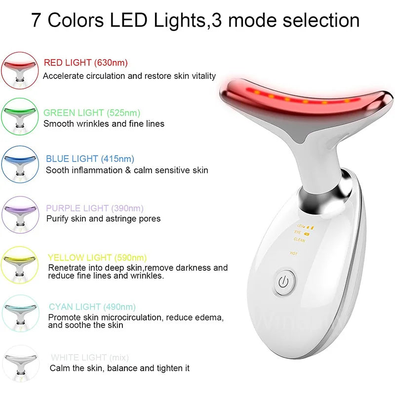 7 Color LED Face and Neck Massager (Red Light Therapy)